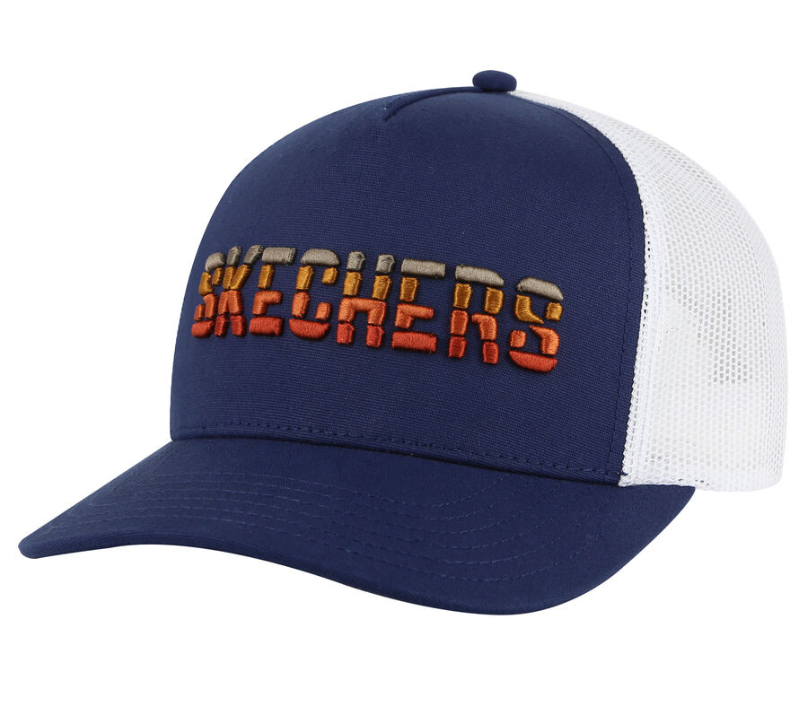 Skechers Textured Logo Trucker Hat, GRAU / BLAU, largeimage number 0