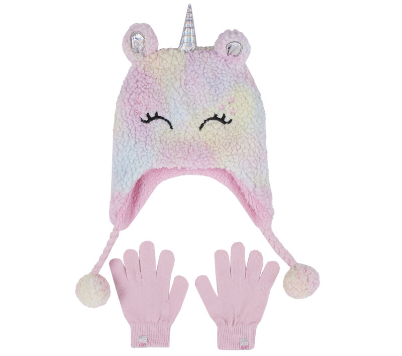 Sherpa Unicorn Hat and Glove Set, MULTI, largeimage number 0