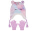 Cold Weather Plush Tie-Dye Unicorn Hat Set, MEHRFARBIG, swatch