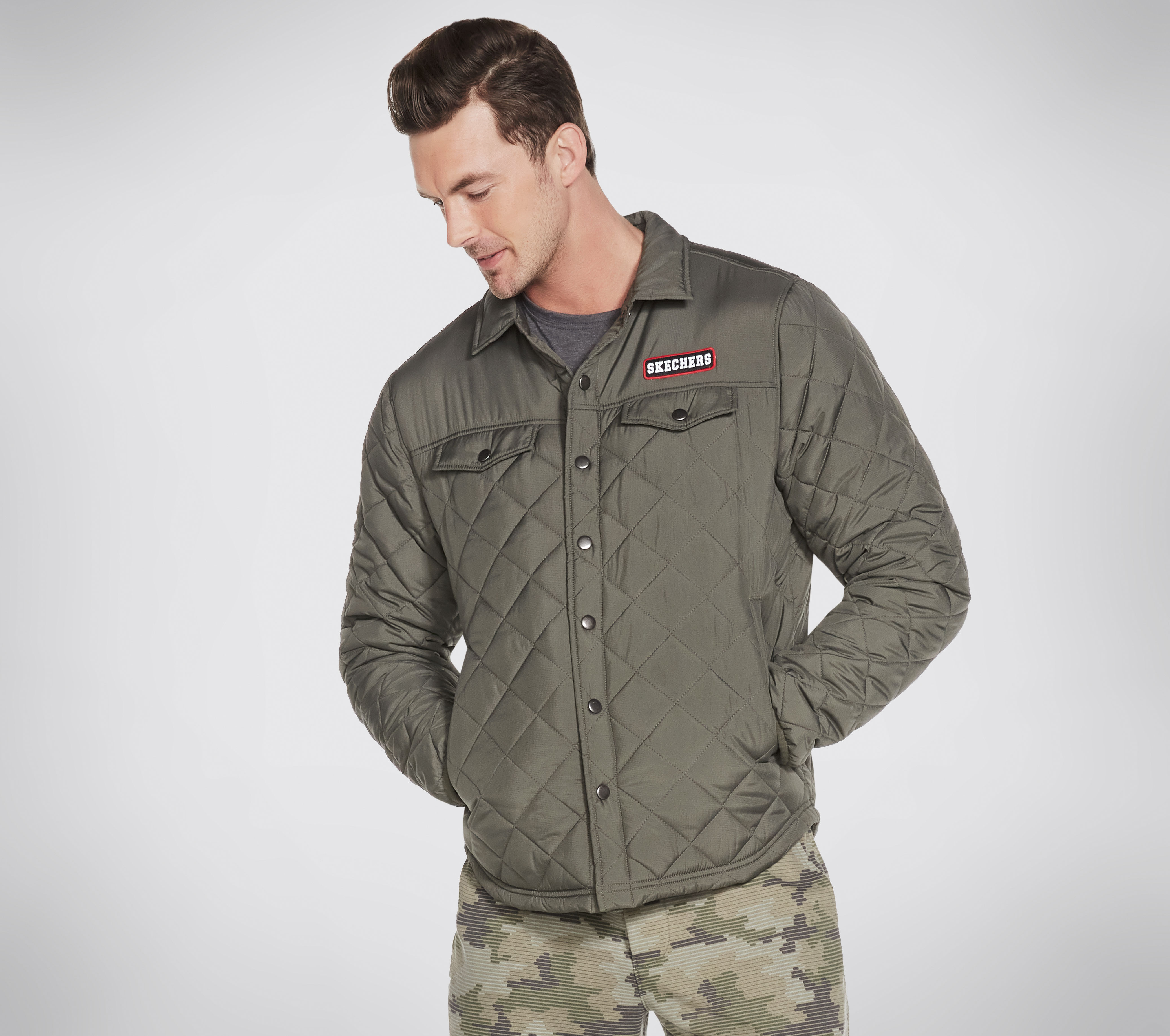 Skechers jacket on sale mens green