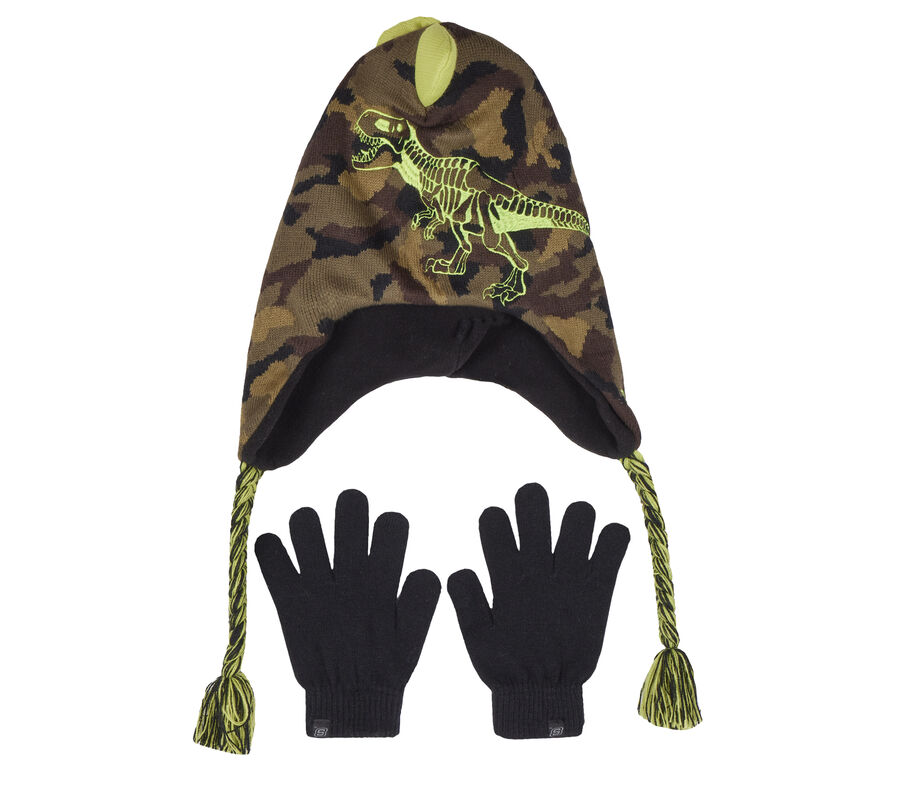 Camouflage T-rex Hat and Glove Set, CAMOUFLAGE, largeimage number 0