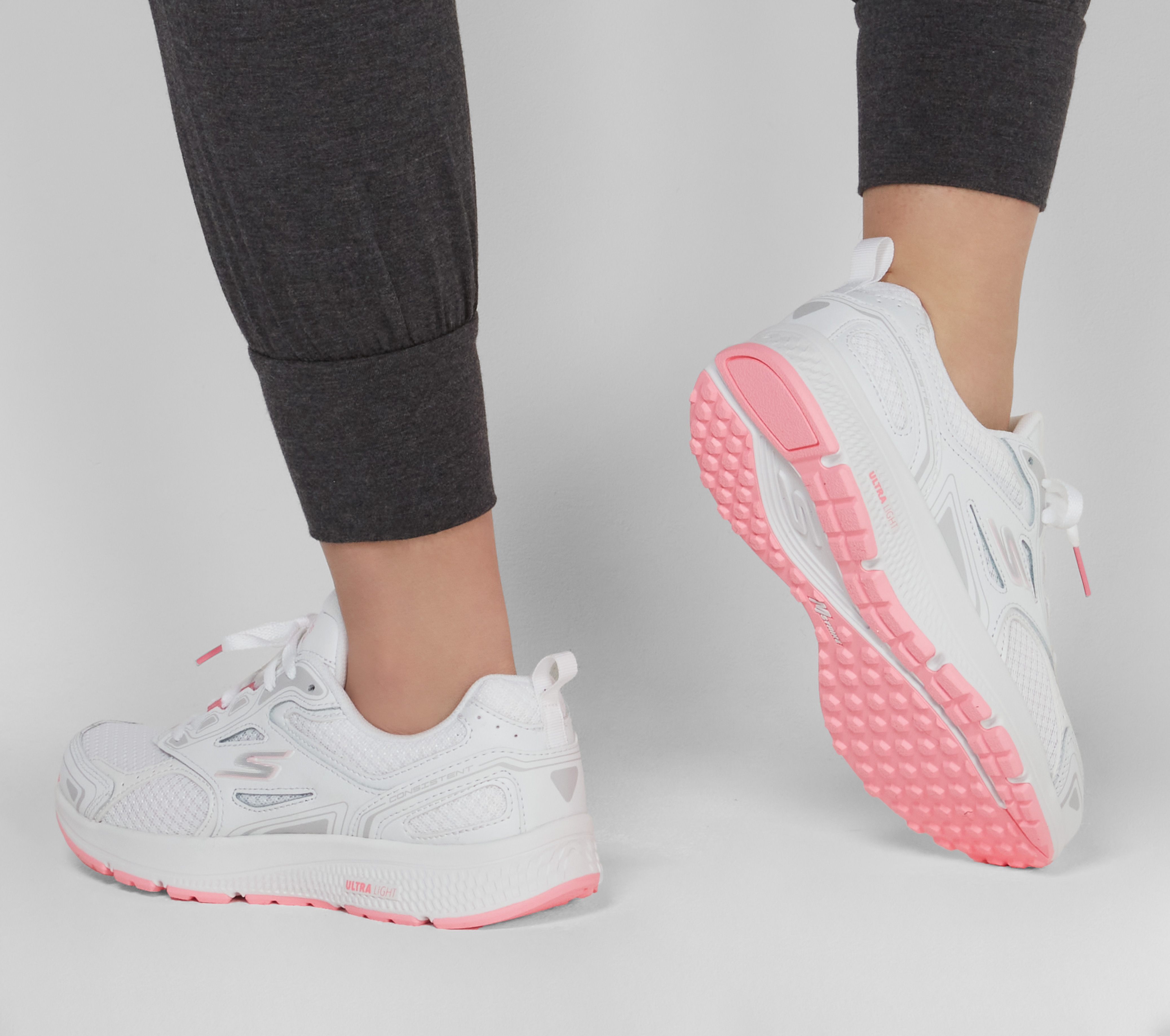 skechers go run consistent white